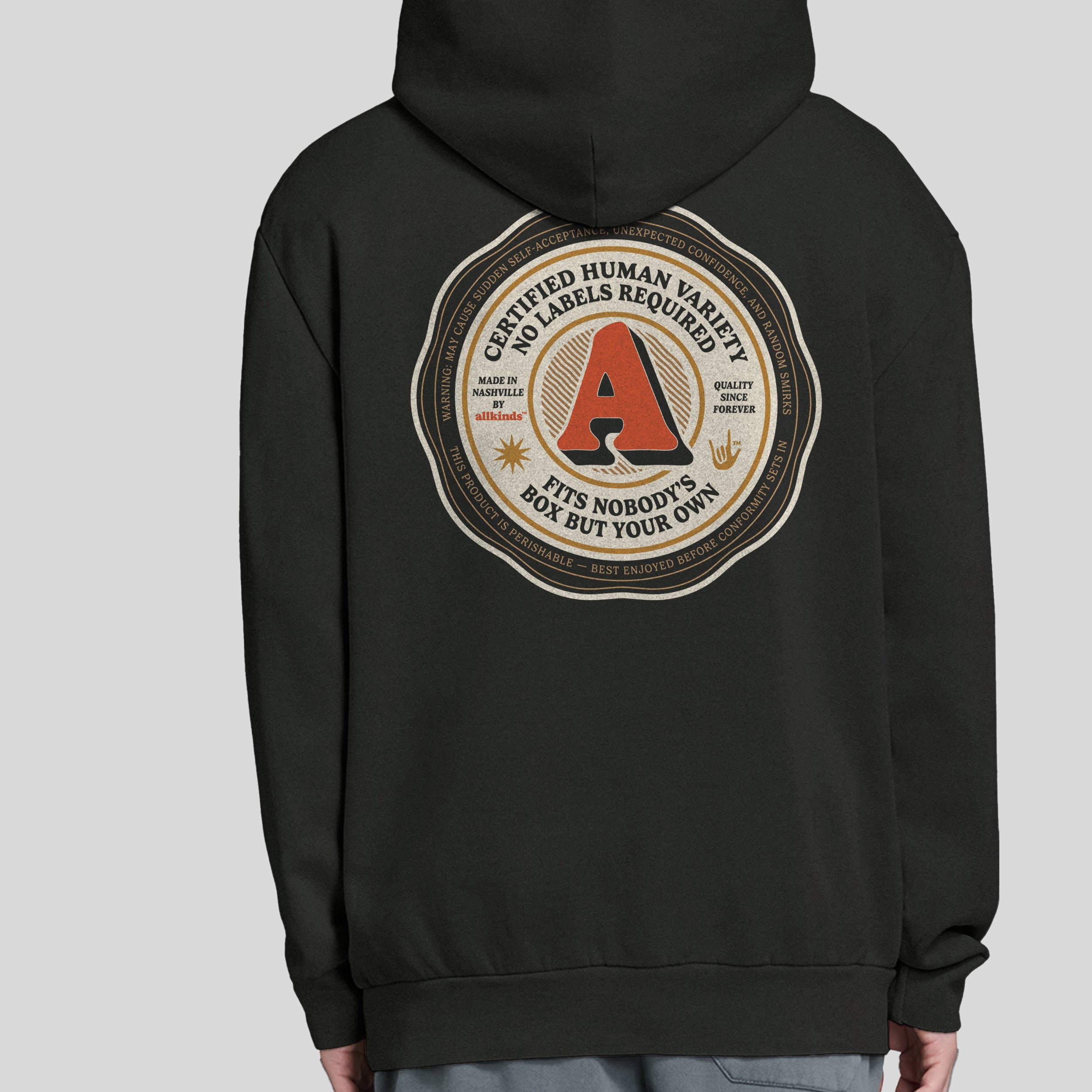 the 'labels' hoodie